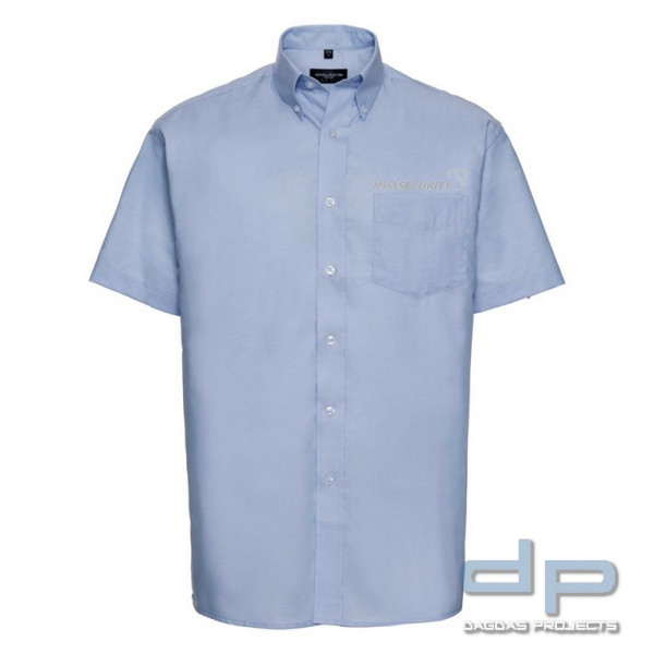 Kurzärmliges Hemd in oxford blau mit 3-Fach Aufdruck MSS