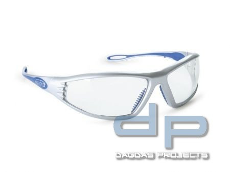 Endor Brille Silber / Blau mit Klarglas - Leicht auswechselbare Sichtscheiben