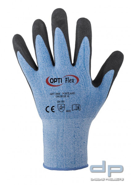 OPTI FLEX® Handschuhe EN 388 in blau/schwarz 12er Pack