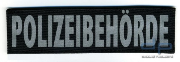Behörden Stoff-Klettschild Rückenschild 30 x 8,5 cm, inkl. Klettrücken