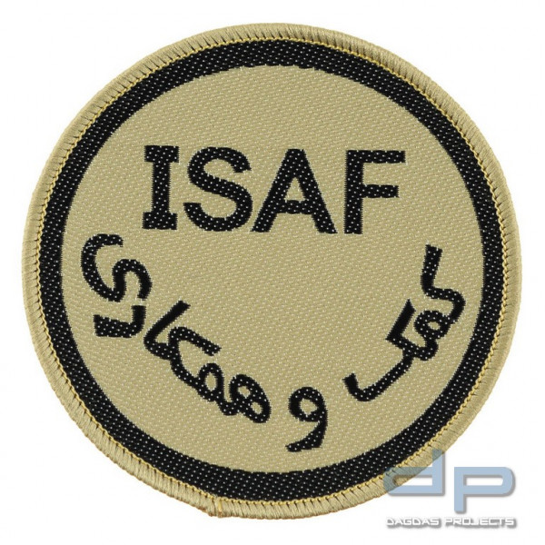 Aufnäher, &quot;ISAF&quot;, khaki, neuwertig VPE 10