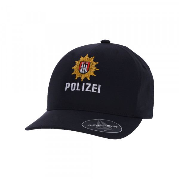 FLEXFIT DELTA CAP &quot;POLIZEI HAMBURG&quot;, SCHWARZ