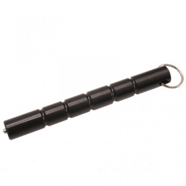 Schlüsselanhänger Mini-Schlagstock 0102 mit Glasbrecher Metall, schwarz