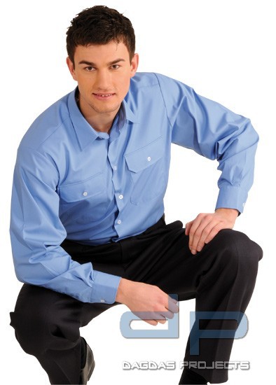 Diensthemd langarm Modell 001 Farbe: Blau