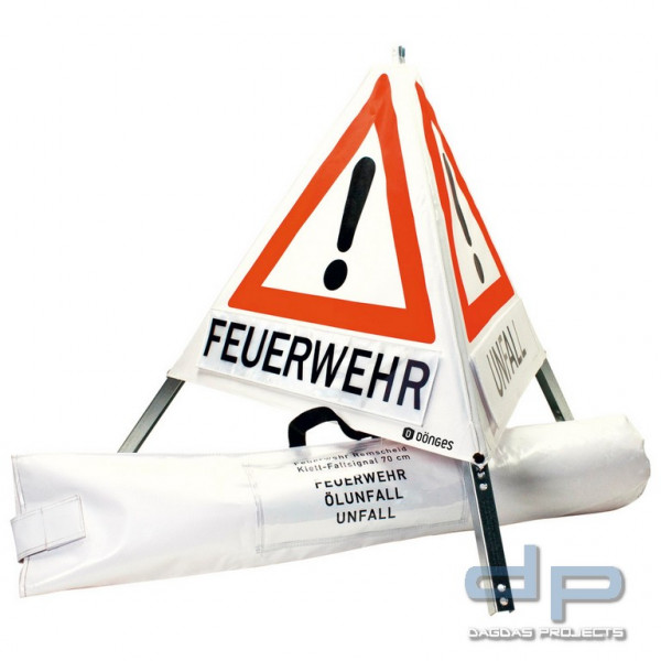 Dönges Faltsignal, 700 mm, retroreflektierend, Feuerwehr, Unfall, Ölunfall