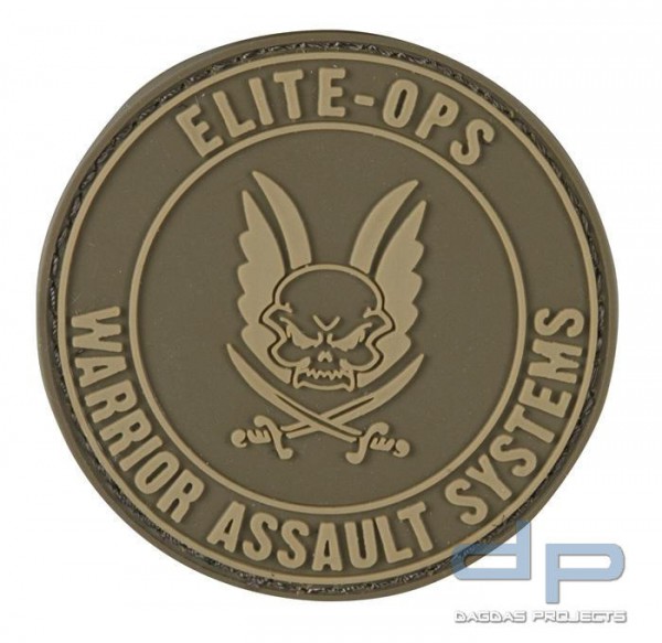 Warrior Elite Ops Rubber Patch Round Logo Dark Earth