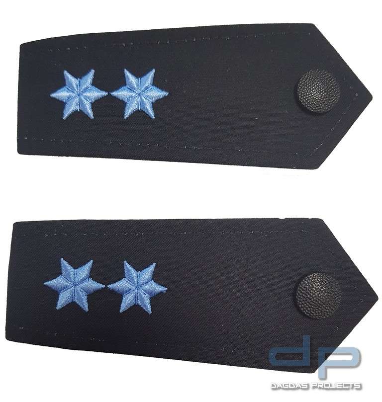 Polizei Schulterstücke blau 2 goldene Sterne POR Nordverbund 1 Paar ps98 