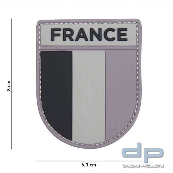 Emblem 3D PVC Französische Armee schwarz/grau