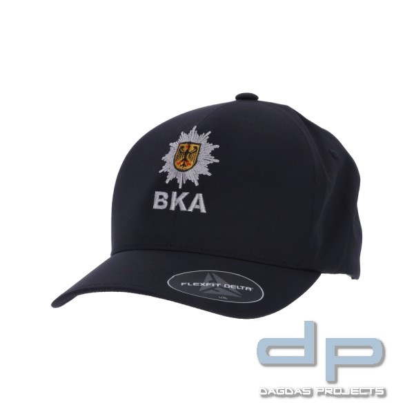 Flexfit Delta Cap mit Bestickung, "Bundeskriminalamt", schwarz
