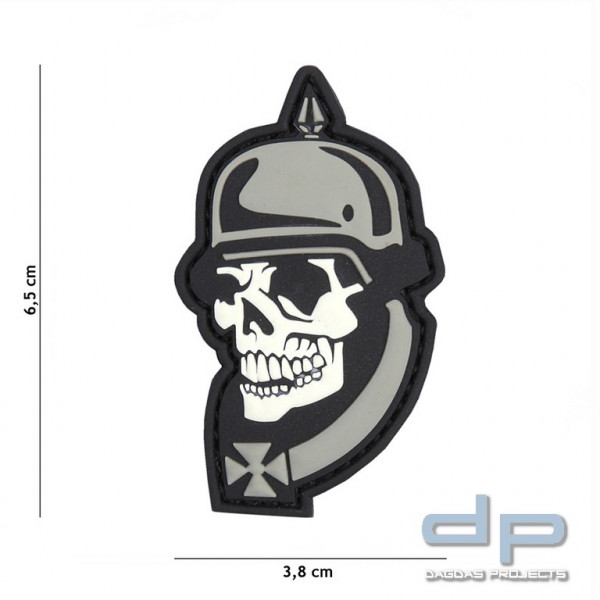 Emblem 3D PVC WW I skull grau