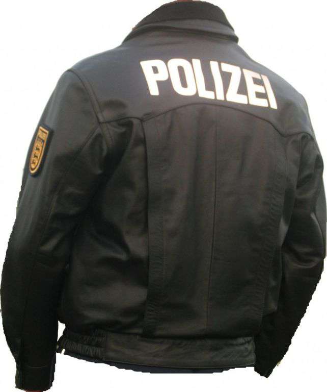 ORIGINAL Polizei Lederjacke schwarz Echt Leder Blouson Motorradjacke 46-62 