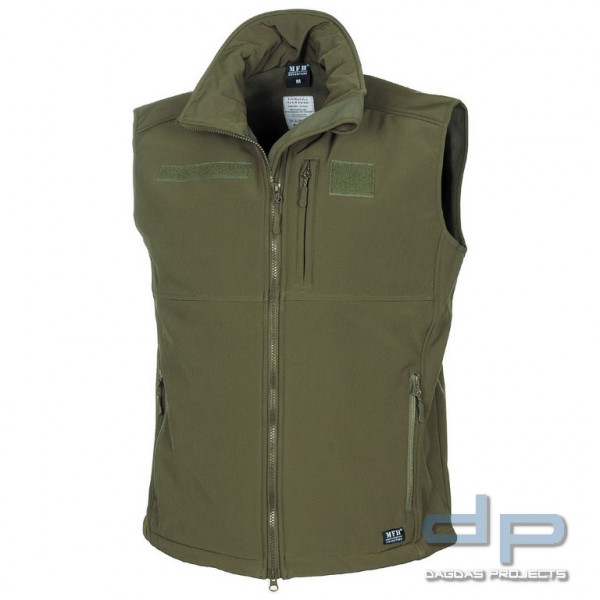 Soft Shell Weste, "Allround", oliv Größe: 3XL