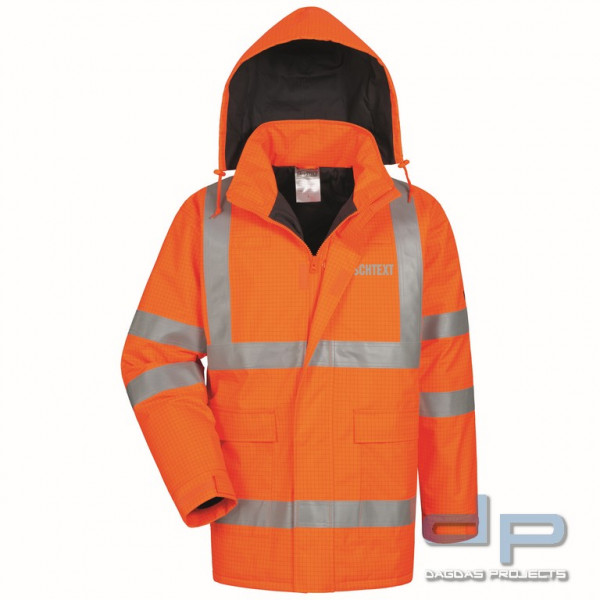 Safestyle MULTINORM WINTERJACKE in Orange mit Aufdruck nach Wunsch auf Brust und Rücken