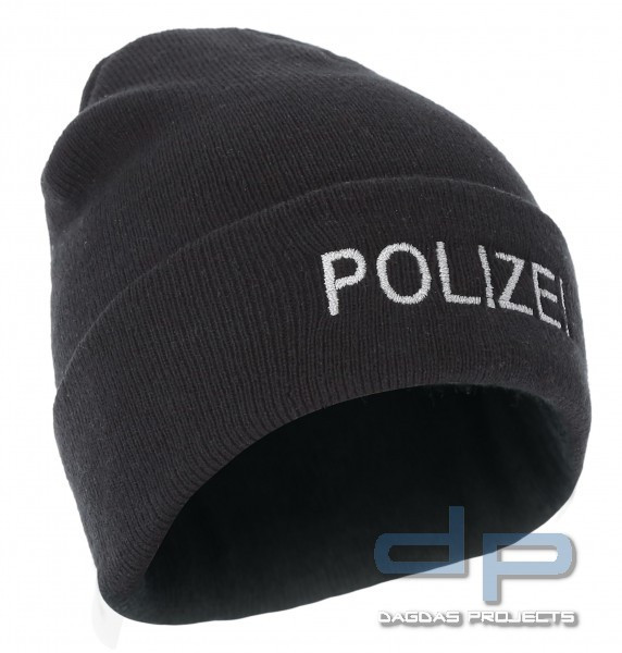 STRICKMÜTZE MIT RETROREFLEKTIERENDEM POLIZEI STICK - BEANIE