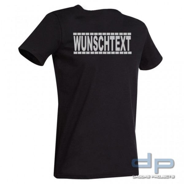 Behörden T-Shirt Slim Fit mit Wunschaufdruck gestrichelte Linien in verschiedenen Farben