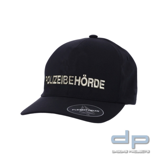 Flexfit Delta Cap mit Bestickung, "POLIZEIBEHÖRDE", schwarz