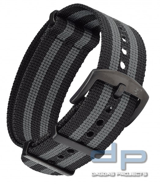 BOMBFROG© NATO STRAPS ARMBAND (SCHWARZE SCHNALLE), in verschiedenen Farben