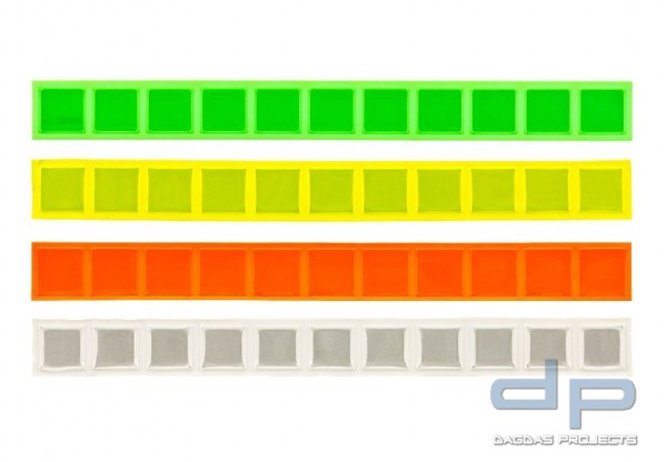 Reflektierende Aufkleberstreifen - 25x2,5cm - 4 Stück - verschiedene Farben