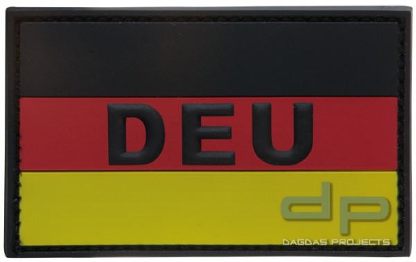 3D Rubber Patch Deutschlandflagge Gross &quot;DEU&quot; SRG