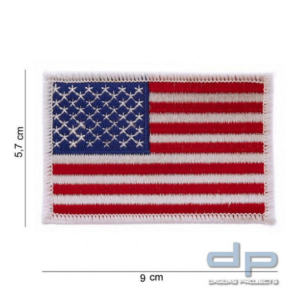 Emblem Stoff Flagge USA weisse Rand (groß)