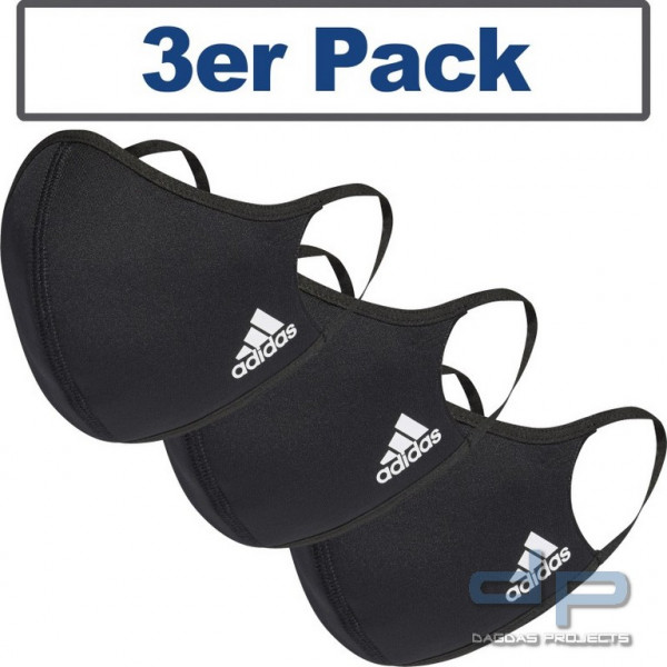 adidas® Mund/- Nasenmaske 3er Pack Größe: M/L