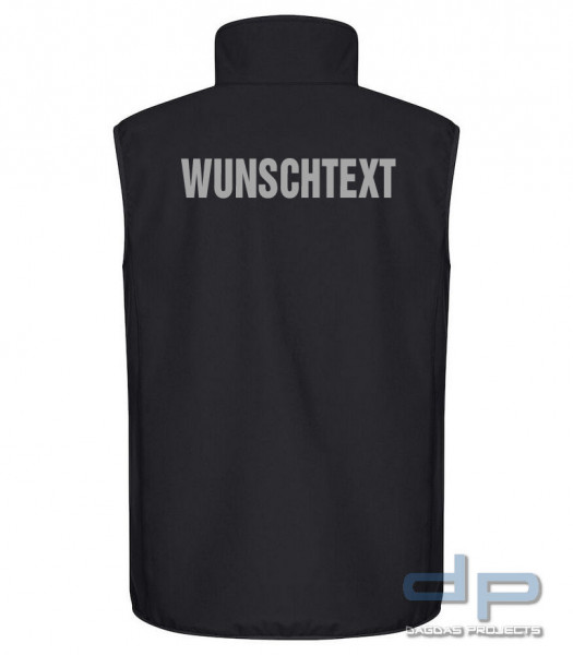 Behörden Herren Classic Softshell Vest mit Aufdruck nach Wunsch auf Brust und Rücken