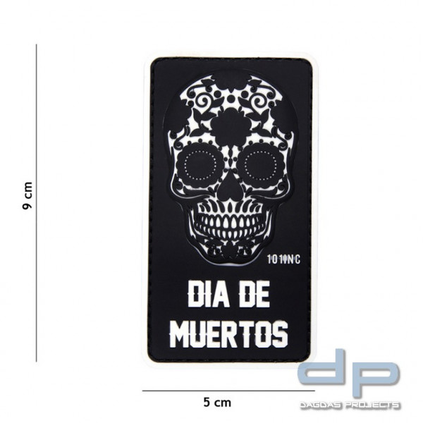 Emblem 3D PVC Dia de Muertos schwarz
