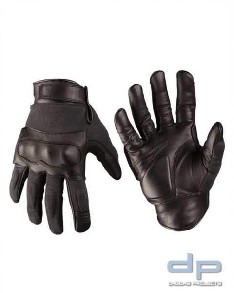 TACTICAL SCHNITTFESTE HANDSCHUHE LEDER/KEVLAR® SCHWARZ