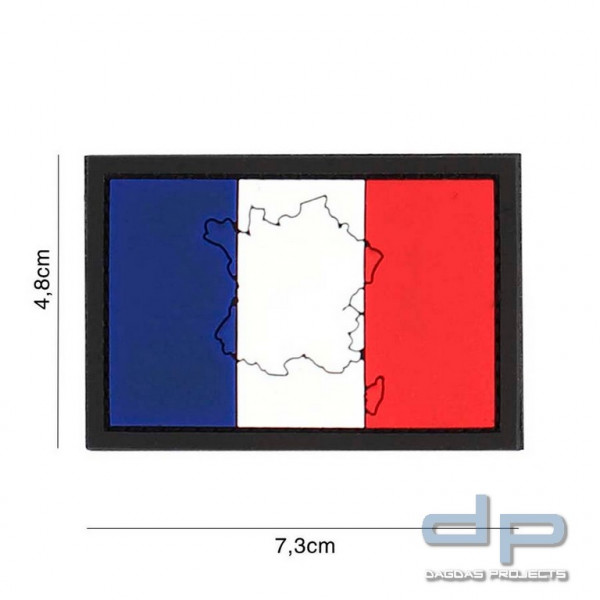 Emblem 3D PVC Frankreich mit Kontur