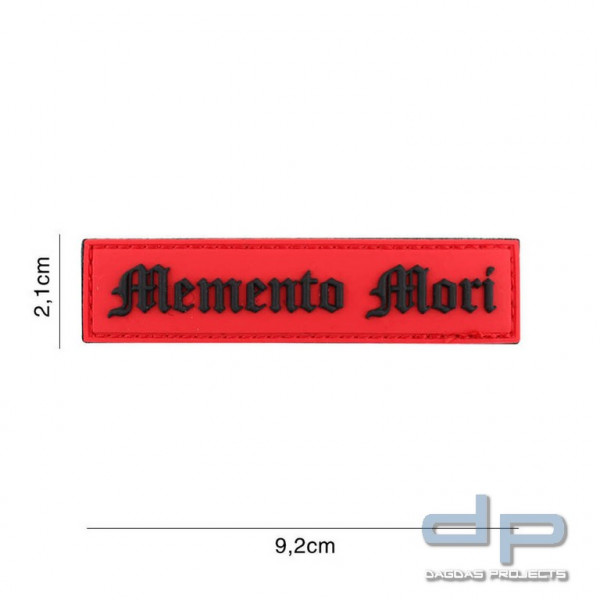 Emblem 3D PVC Memento Mori (streifen) rot/schwarz