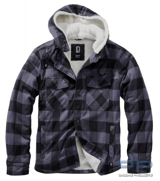 Lumberjacket hooded Farbe schwarz/grau Größe S
