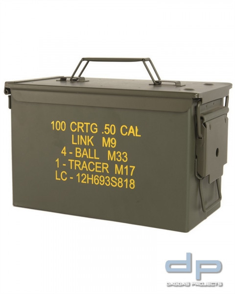 US AMMO BOX STEEL M2A1 CAL.50 OLIV VPE 2