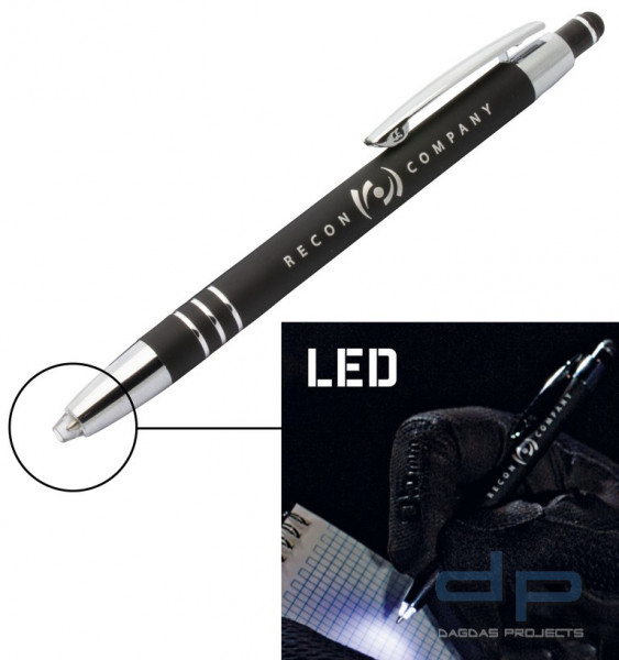 RECON KUGELSCHREIBER &quot;POLICE PEN&quot; MIT LED-BELEUCHTETER SPITZE