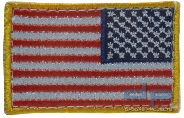 US Nationalitätsabzeichen Reverse Textil mit Klett Bunt