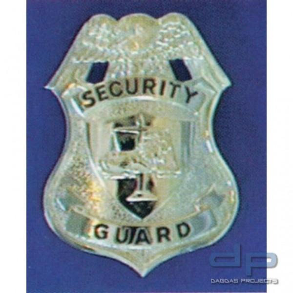 Security Guard - Massives Metallabzeichen mit Anstecknadel - silberfarben