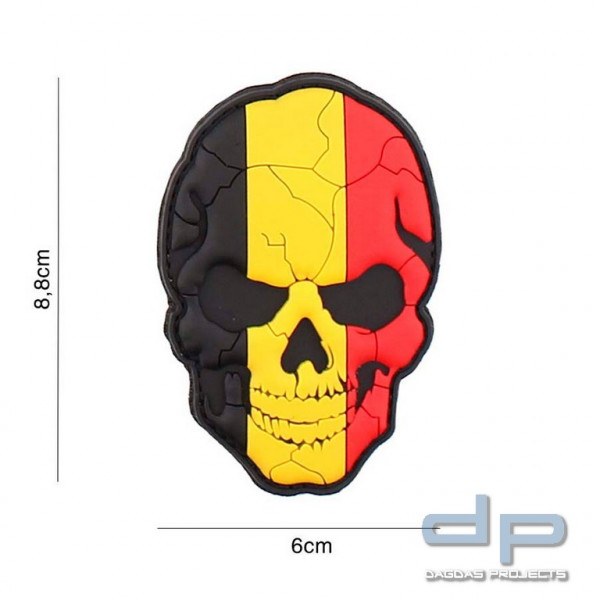 Emblem 3D PVC Skull Belgien cracked