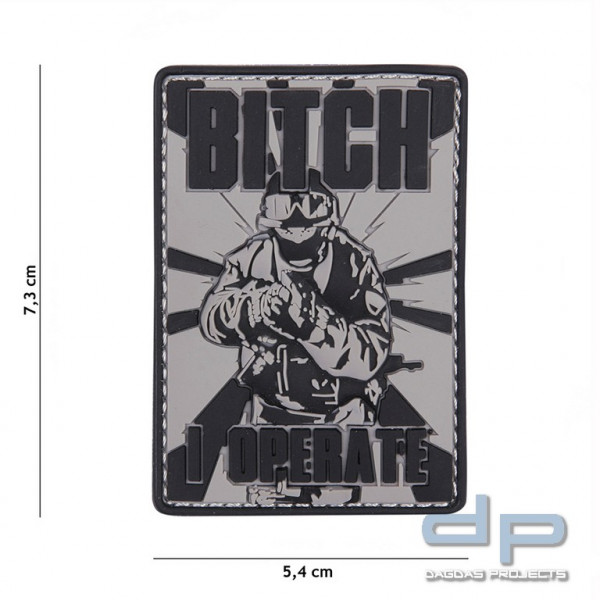 Emblem 3D PVC Bitch grau