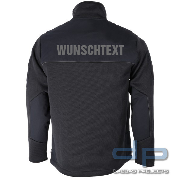 ETZEL® Strickfleecejacke mit Wunschaufdruck auf Brust und Rücken