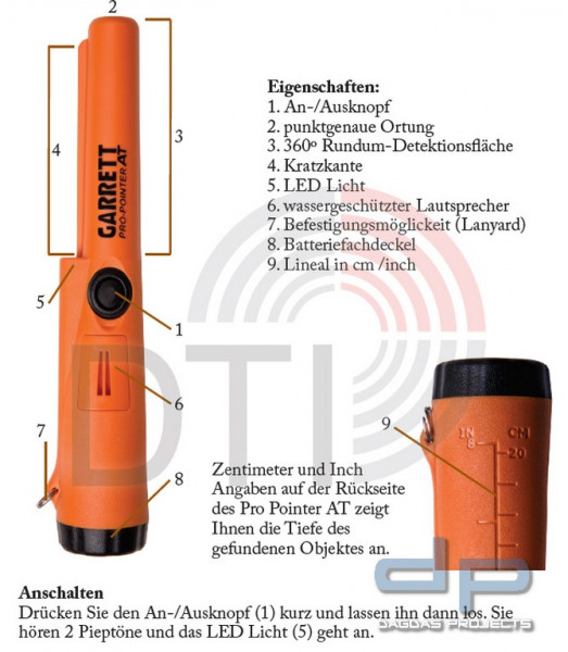 Garrett Handdetektor Pro-Pointer® AT Metalldetektor