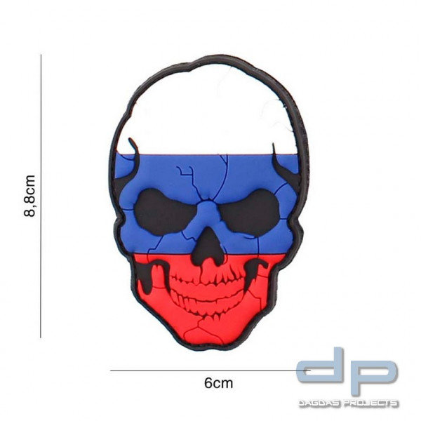 Emblem 3D PVC Skull Russland cracked