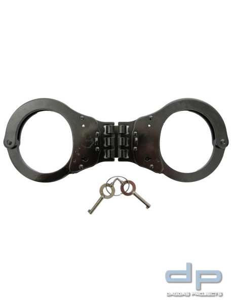 COP® 0108 Stahlhandfessel mit Gelenk und Sicherungsverriegelung Double Lock