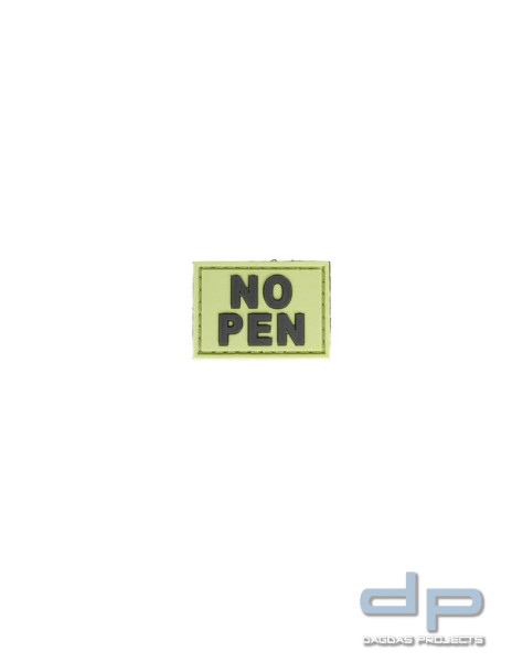 Klettabzeichen NO PEN - gummiert, 35x25 mm