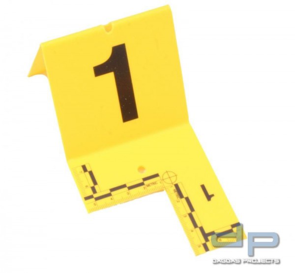 EVI-PAQ® nummerierte Marker mit Maßstab und Ausschnitt, 60er Set, inkl. Tasche Farbe: Gelb