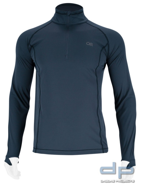 Outdoor Research - Men's Echo Quarter Zip (Baselayer) in Dunkelgrau und Navy