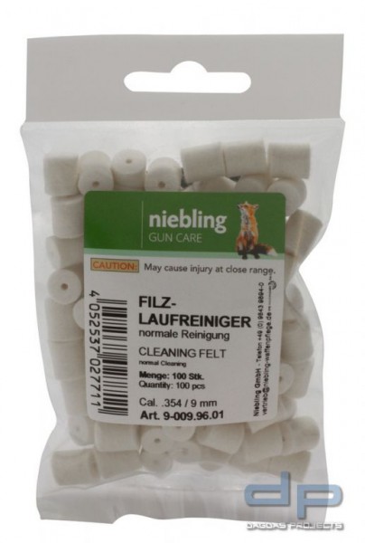 Niebling Filz Laufreiniger Normal (9mm) 100 Stück