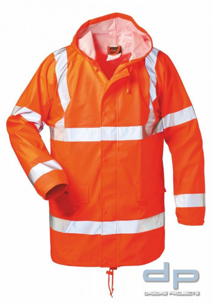 WARNSCHUTZ- PU - JACKE in fluoreszierend orange