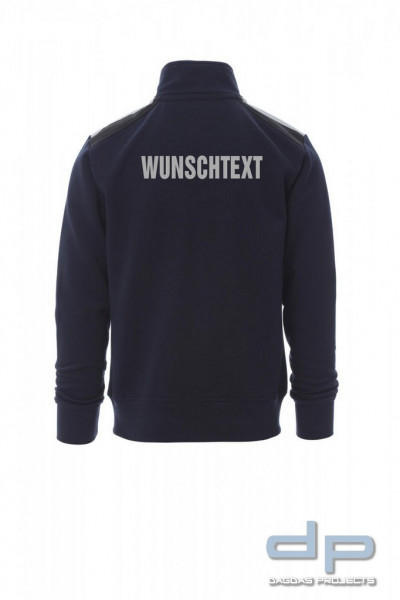 Payper Sweat Jacke Behörde &quot;WORK 2.0&quot; mit Wunschaufdruck Farbe: Dunkelblau Größe: XL