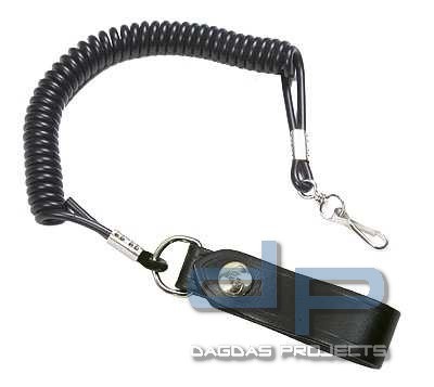 Radar Lanyard mit Lederschlaufe Schwarz