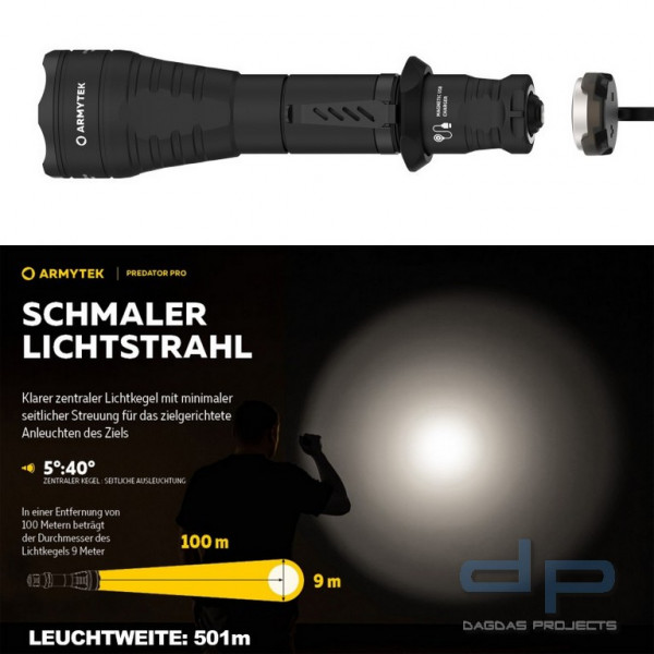 ARMYTEK Taschenlampe Dobermann Pro inkl. Akku