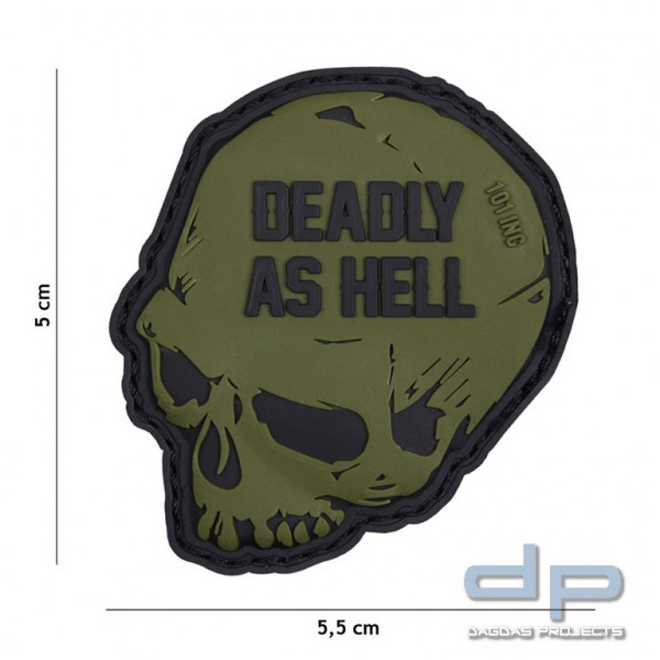 Emblem 3D PVC Deadly as Hell grün